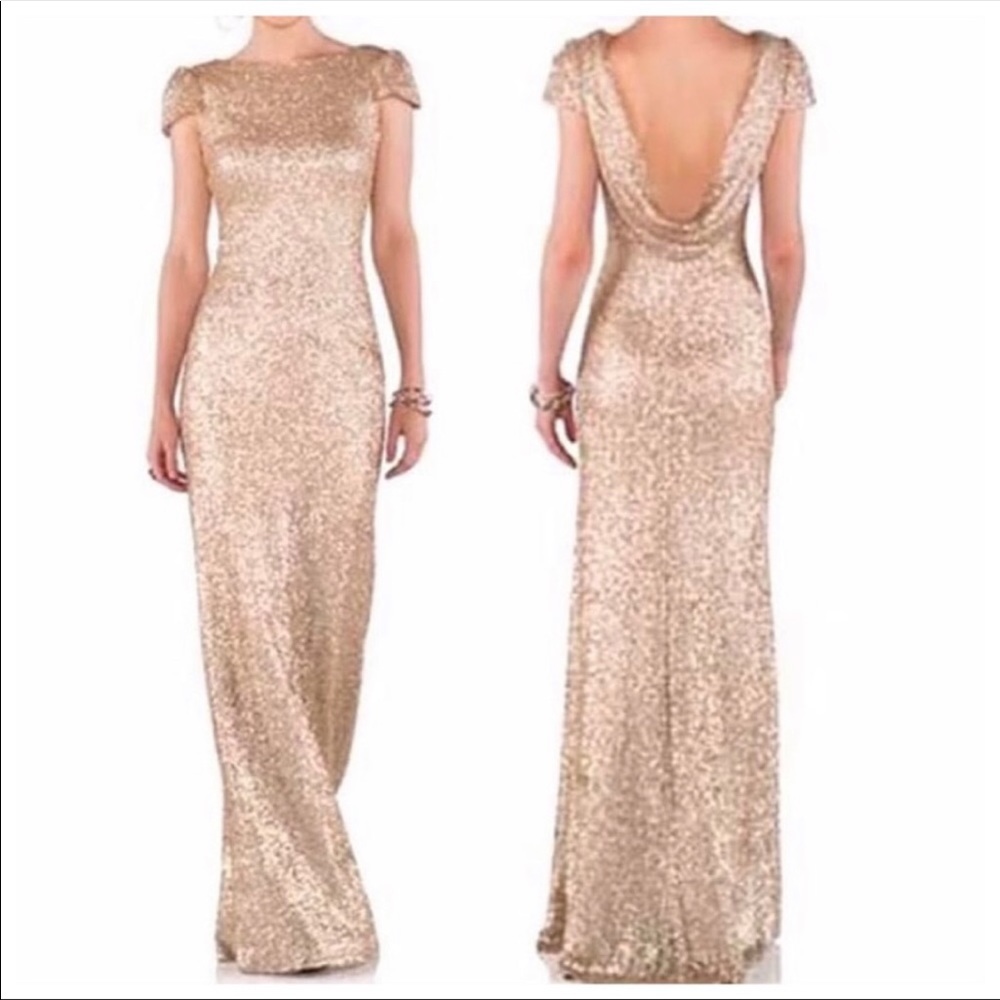 Champagne Gold sequin maxi dress